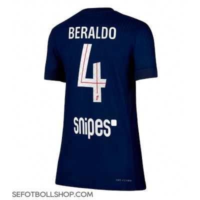 Billiga Paris Saint-Germain Lucas Beraldo #4 Hemma fotbollskläder Dam 2025-26 Kortärmad Billiga Paris Saint-Germain Lucas Beraldo #4 Hemma fotbollskläder Dam 2025-26 Kortärmad